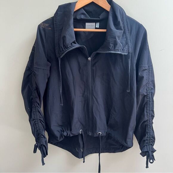 Nanette Lepore surry hill black Zip-Up Jacket with Drawstring Details. S - Picture 1 of 7